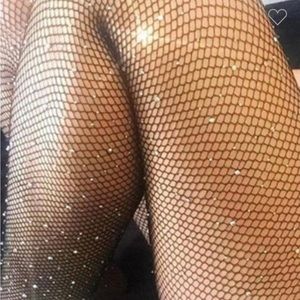 Black rhinestone tights